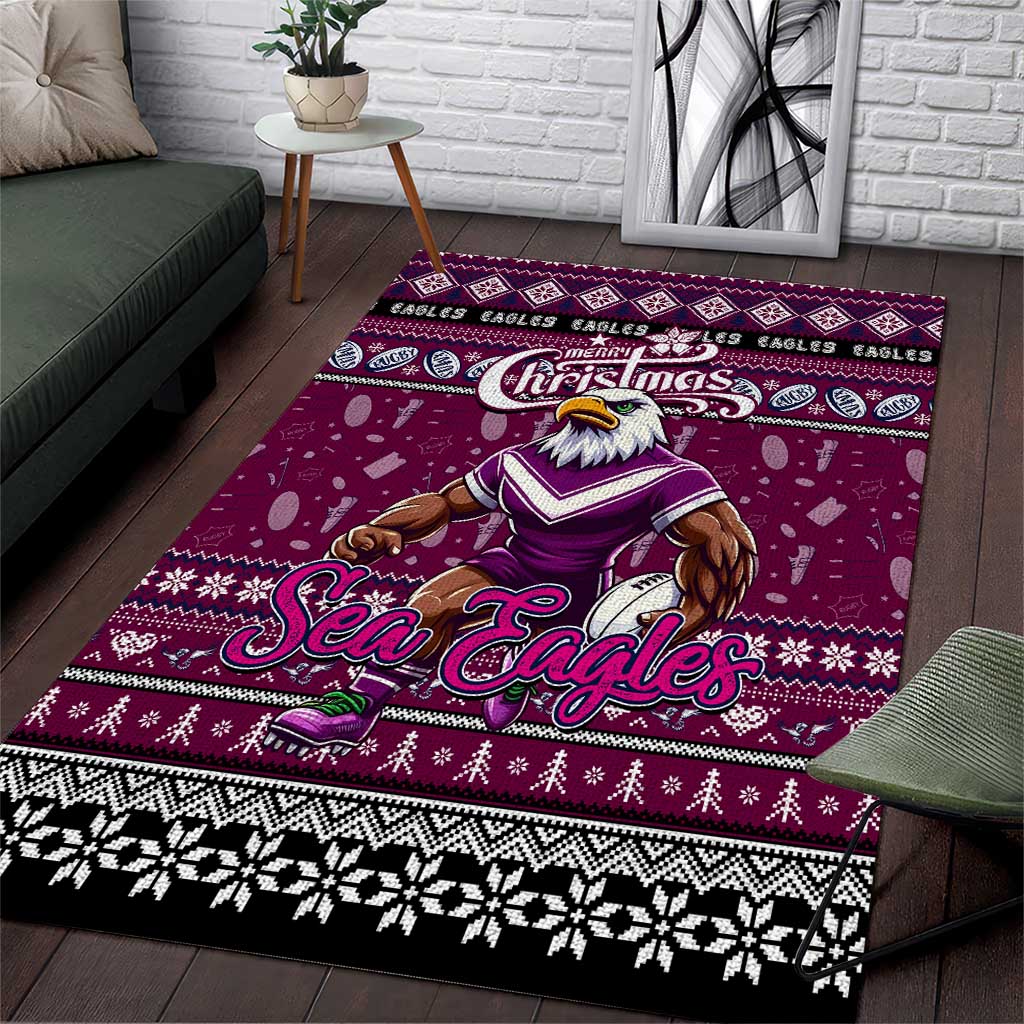 Sea Eagles Rugby Xmas Area Rug Australia NRL Mascot - Vibe Hoodie Shop