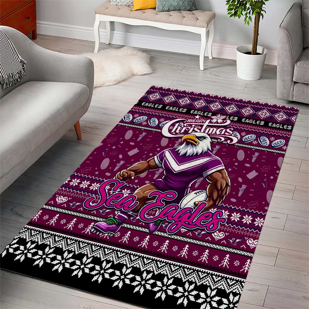 Sea Eagles Rugby Xmas Area Rug Australia NRL Mascot - Vibe Hoodie Shop