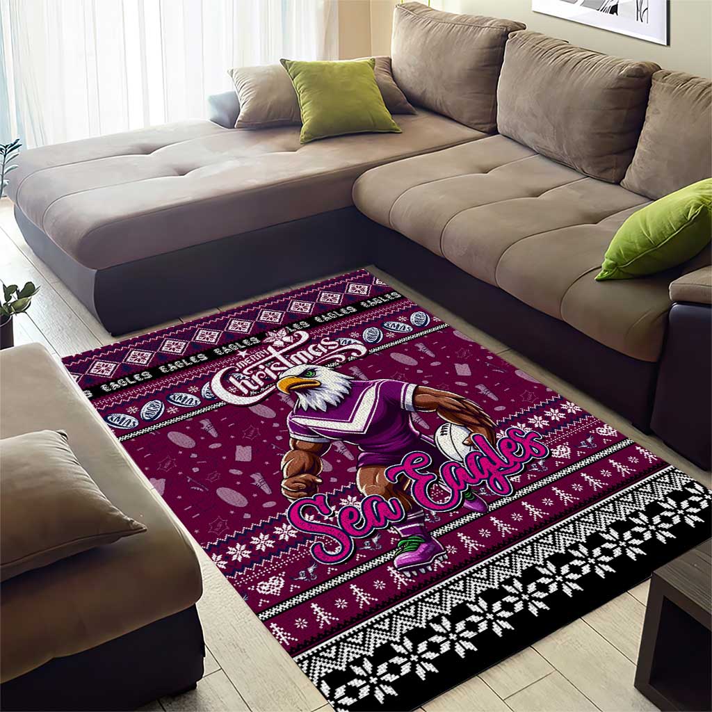 Sea Eagles Rugby Xmas Area Rug Australia NRL Mascot - Vibe Hoodie Shop