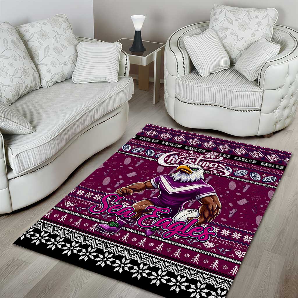 Sea Eagles Rugby Xmas Area Rug Australia NRL Mascot - Vibe Hoodie Shop