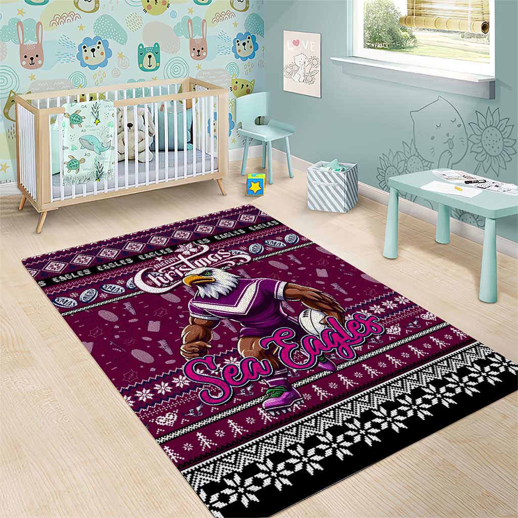 Sea Eagles Rugby Xmas Area Rug Australia NRL Mascot - Vibe Hoodie Shop