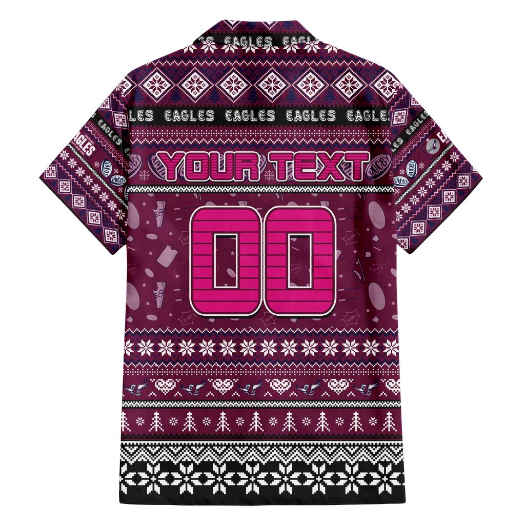 Personalized Sea Eagles Rugby Xmas Family Matching Long Sleeve Bodycon Dress and Hawaiian Shirt Australia NRL Mascot