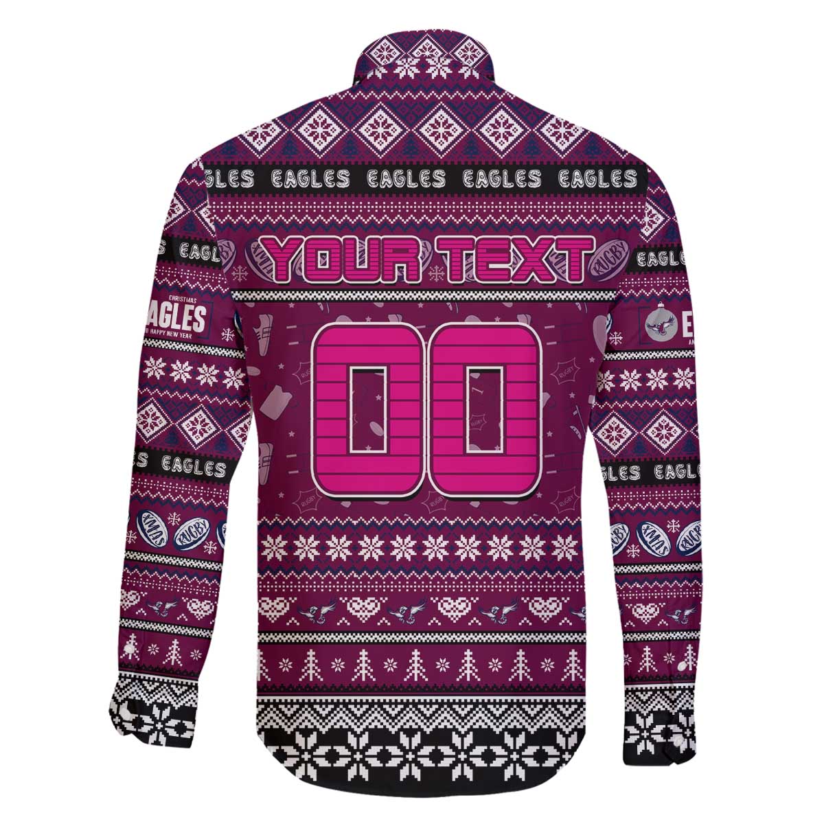 Personalized Sea Eagles Rugby Xmas Family Matching Off The Shoulder Long Sleeve Dress and Hawaiian Shirt Australia NRL Mascot