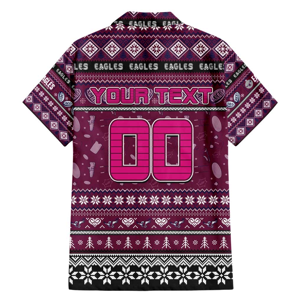 Personalized Sea Eagles Rugby Xmas Family Matching Short Sleeve Bodycon Dress and Hawaiian Shirt Australia NRL Mascot