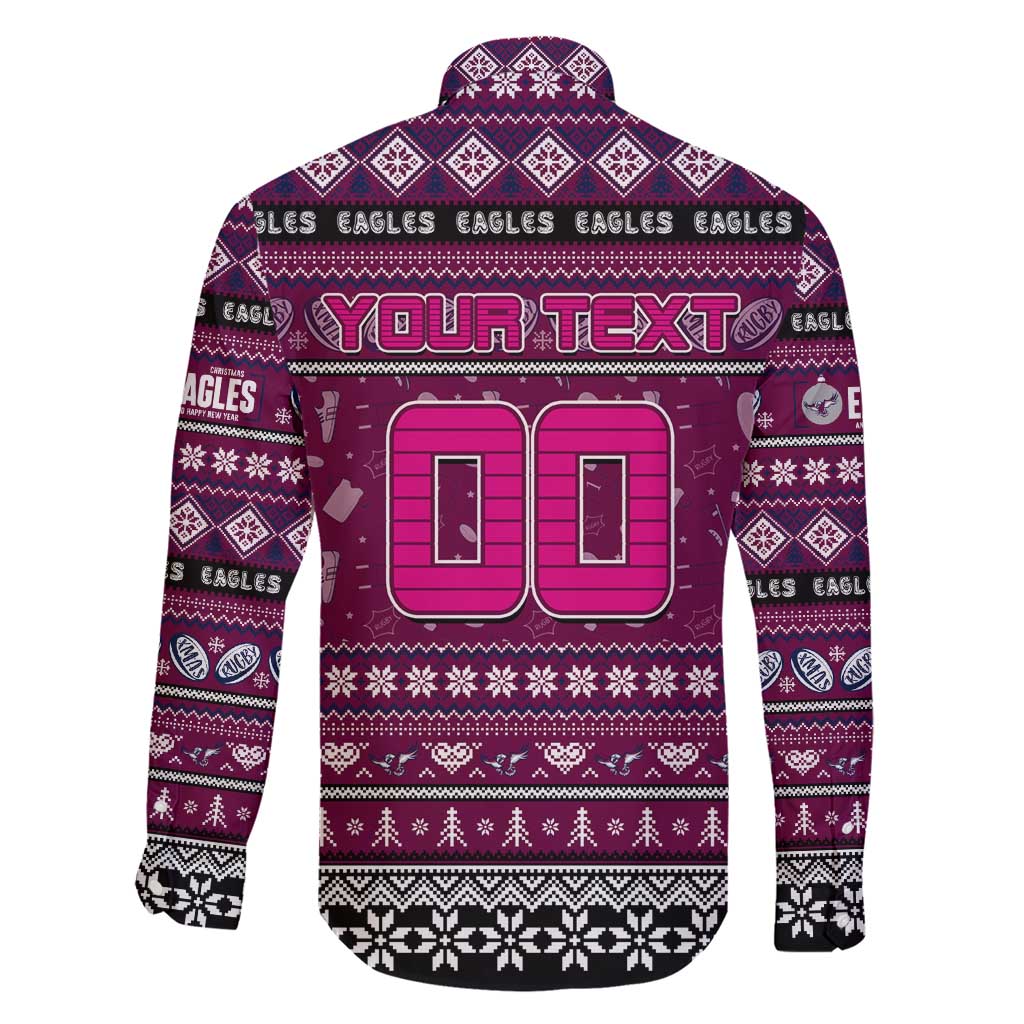 Personalized Sea Eagles Rugby Xmas Family Matching Short Sleeve Bodycon Dress and Hawaiian Shirt Australia NRL Mascot