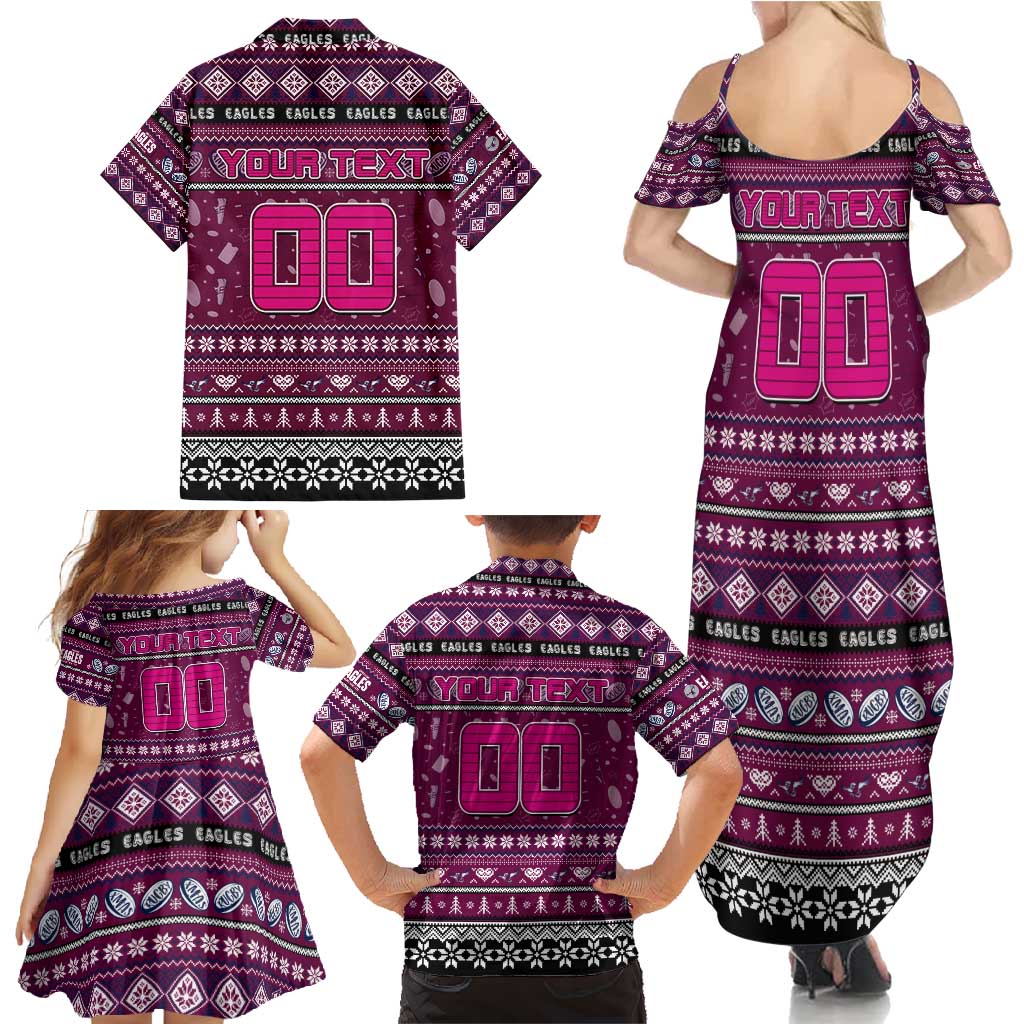 Personalized Sea Eagles Rugby Xmas Family Matching Summer Maxi Dress and Hawaiian Shirt Australia NRL Mascot