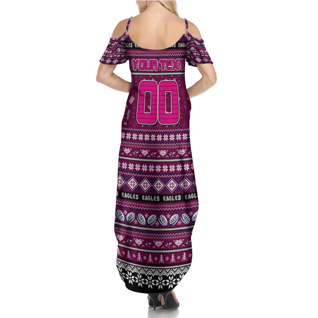 Personalized Sea Eagles Rugby Xmas Family Matching Summer Maxi Dress and Hawaiian Shirt Australia NRL Mascot