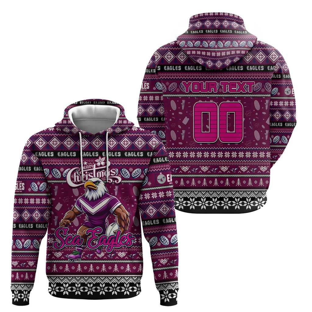 Personalized Sea Eagles Rugby Xmas Hoodie Australia NRL Mascot - Vibe Hoodie Shop