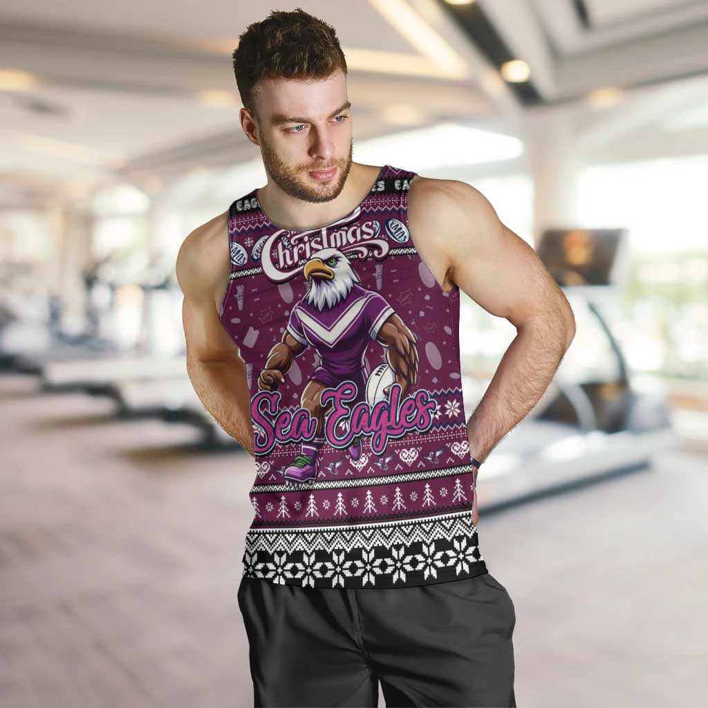 Personalized Sea Eagles Rugby Xmas Men Tank Top Australia NRL Mascot - Vibe Hoodie Shop