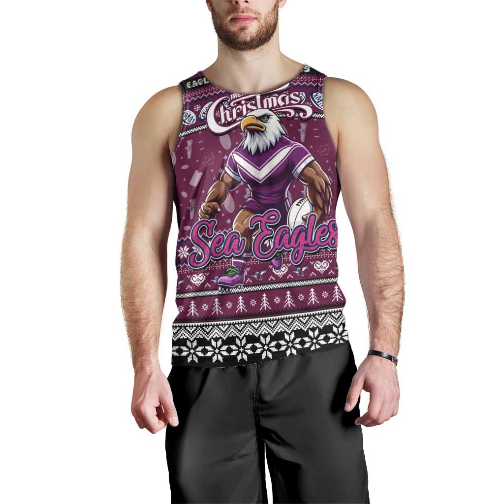 Personalized Sea Eagles Rugby Xmas Men Tank Top Australia NRL Mascot - Vibe Hoodie Shop