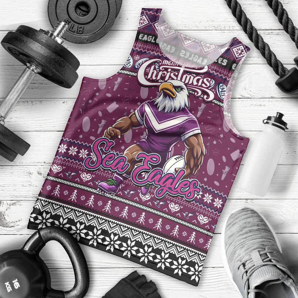 Personalized Sea Eagles Rugby Xmas Men Tank Top Australia NRL Mascot - Vibe Hoodie Shop