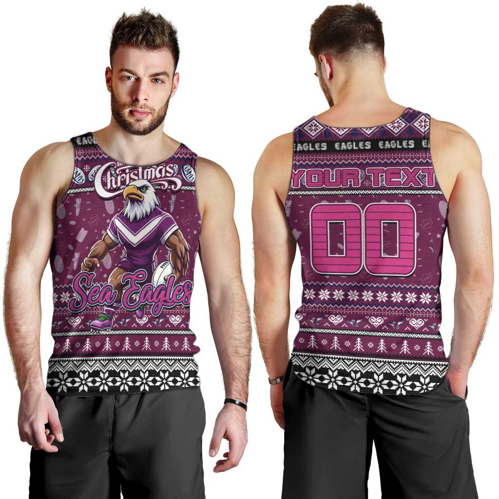 Personalized Sea Eagles Rugby Xmas Men Tank Top Australia NRL Mascot - Vibe Hoodie Shop