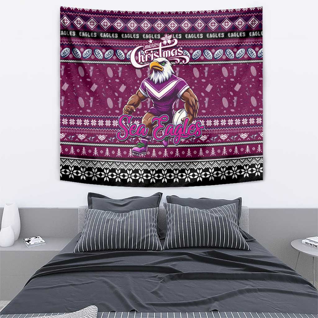 Sea Eagles Rugby Xmas Tapestry Australia NRL Mascot - Vibe Hoodie Shop