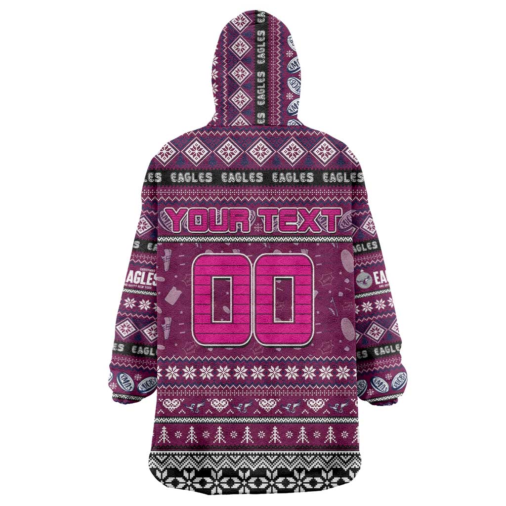 Personalized Sea Eagles Rugby Xmas Wearable Blanket Hoodie Australia NRL Mascot - Vibe Hoodie Shop