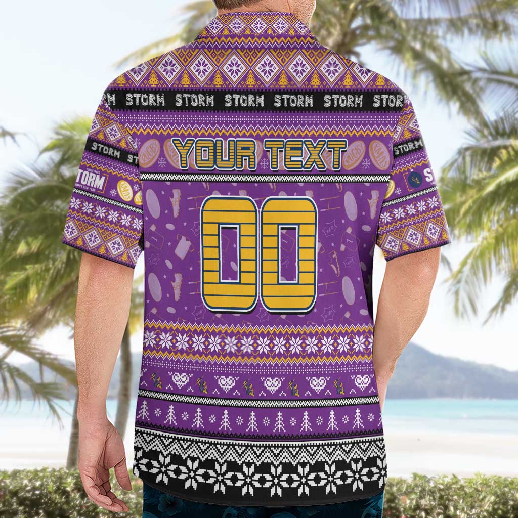 Personalized Storm Rugby Xmas Hawaiian Shirt Australia NRL Mascot - Vibe Hoodie Shop