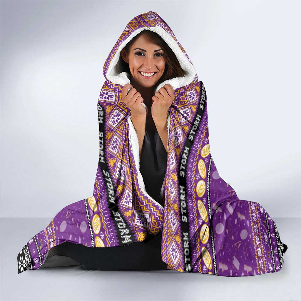 Storm Rugby Xmas Hooded Blanket Australia NRL Mascot