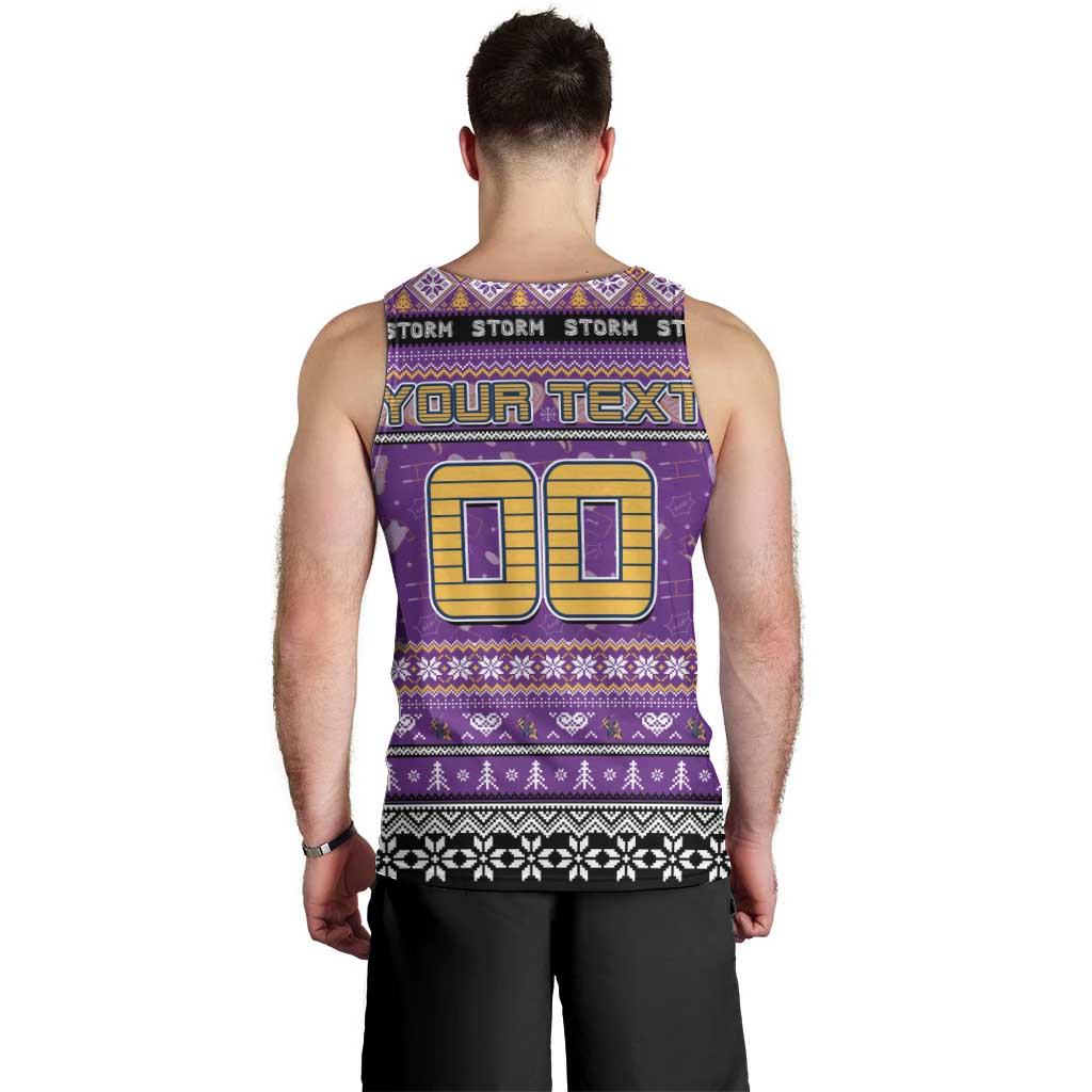 Personalized Storm Rugby Xmas Men Tank Top Australia NRL Mascot - Vibe Hoodie Shop