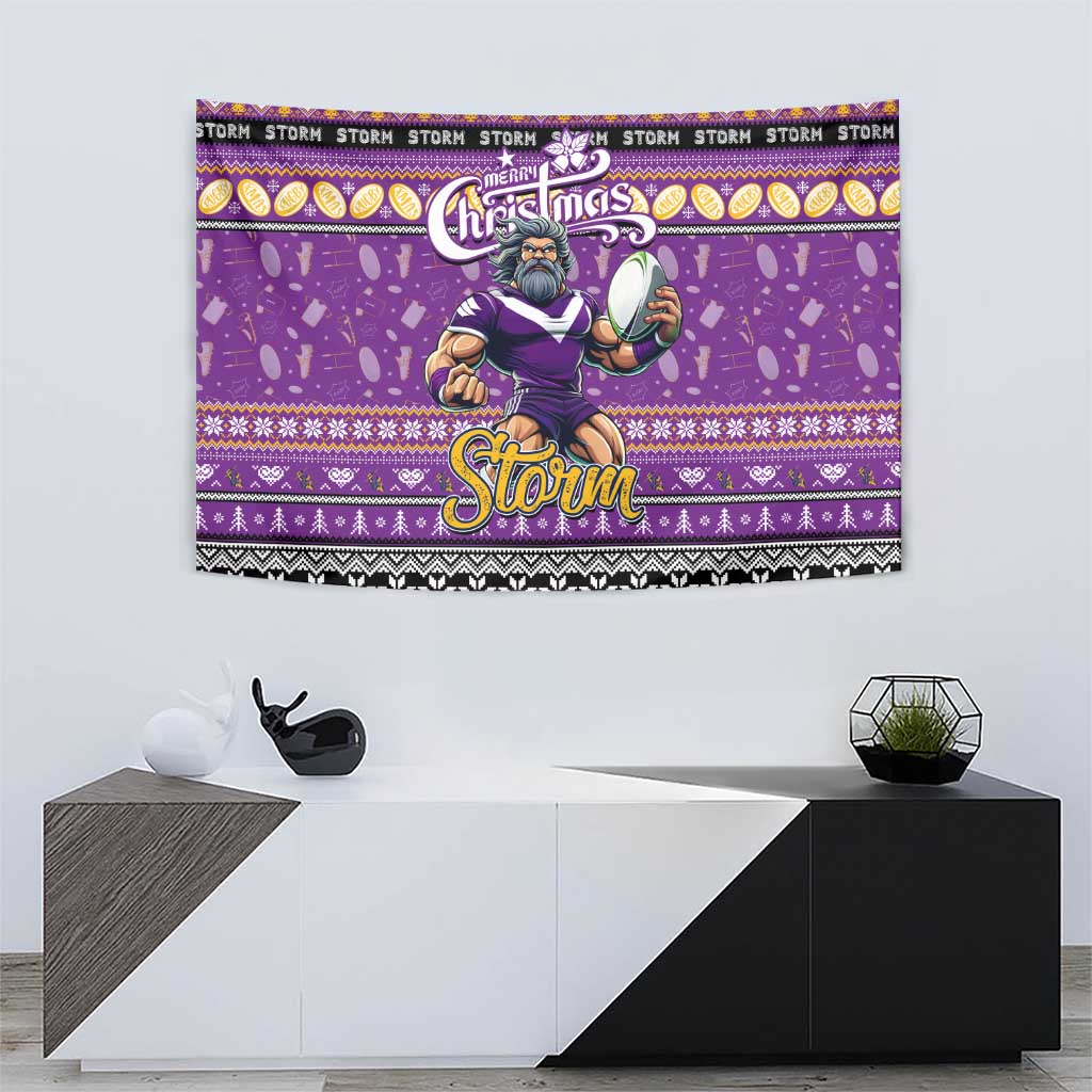 Storm Rugby Xmas Tapestry Australia NRL Mascot - Vibe Hoodie Shop