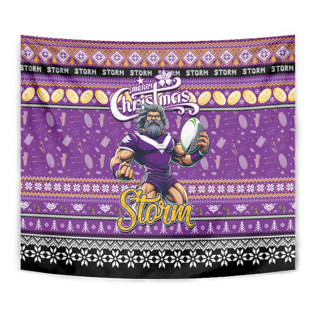 Storm Rugby Xmas Tapestry Australia NRL Mascot - Vibe Hoodie Shop