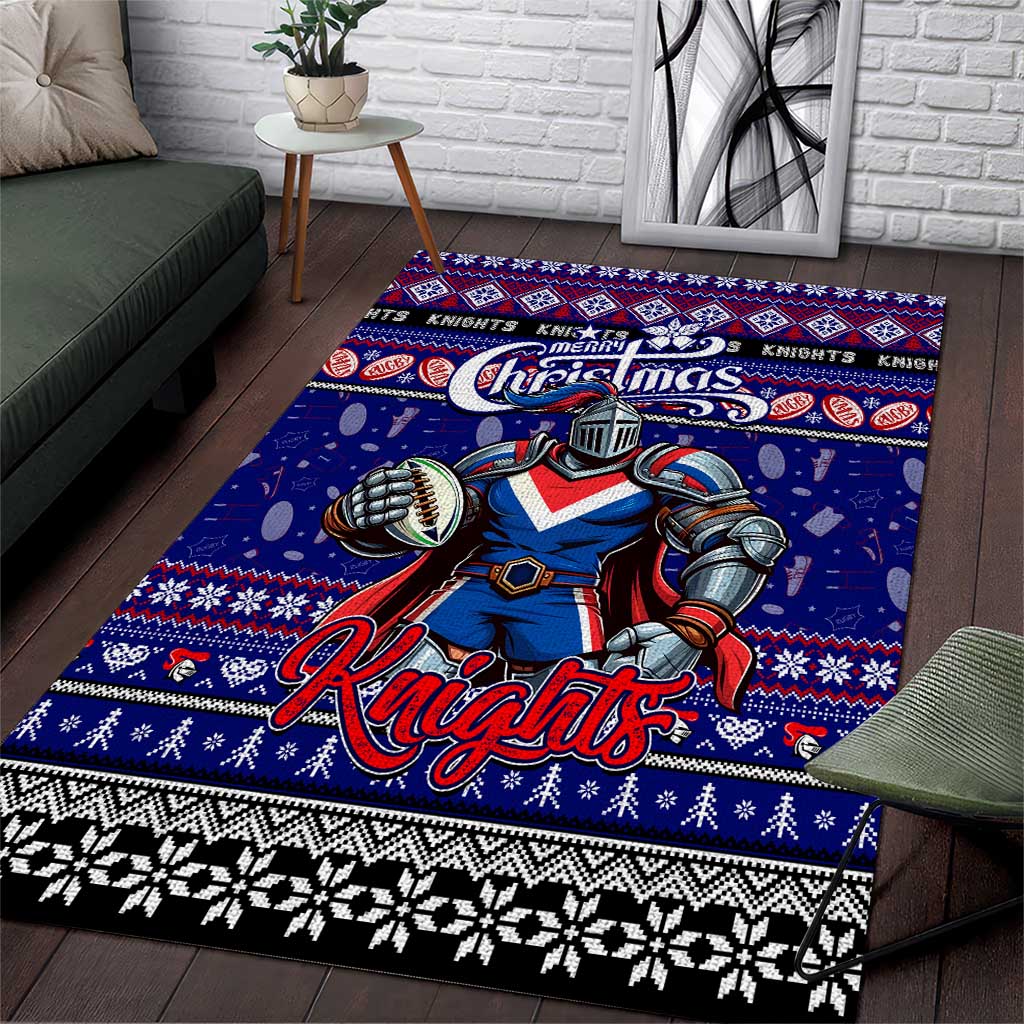 Knights Rugby Xmas Area Rug Australia NRL Mascot - Vibe Hoodie Shop