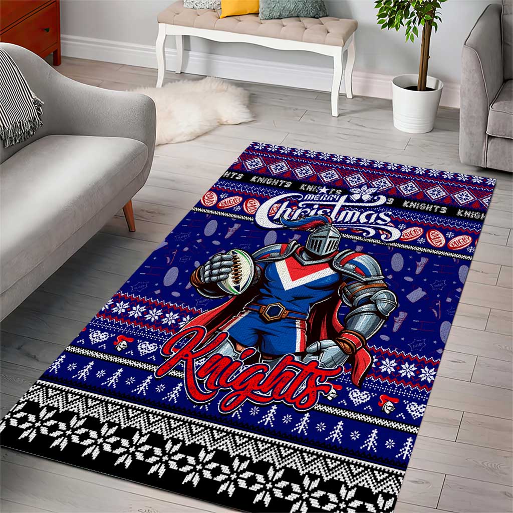 Knights Rugby Xmas Area Rug Australia NRL Mascot - Vibe Hoodie Shop