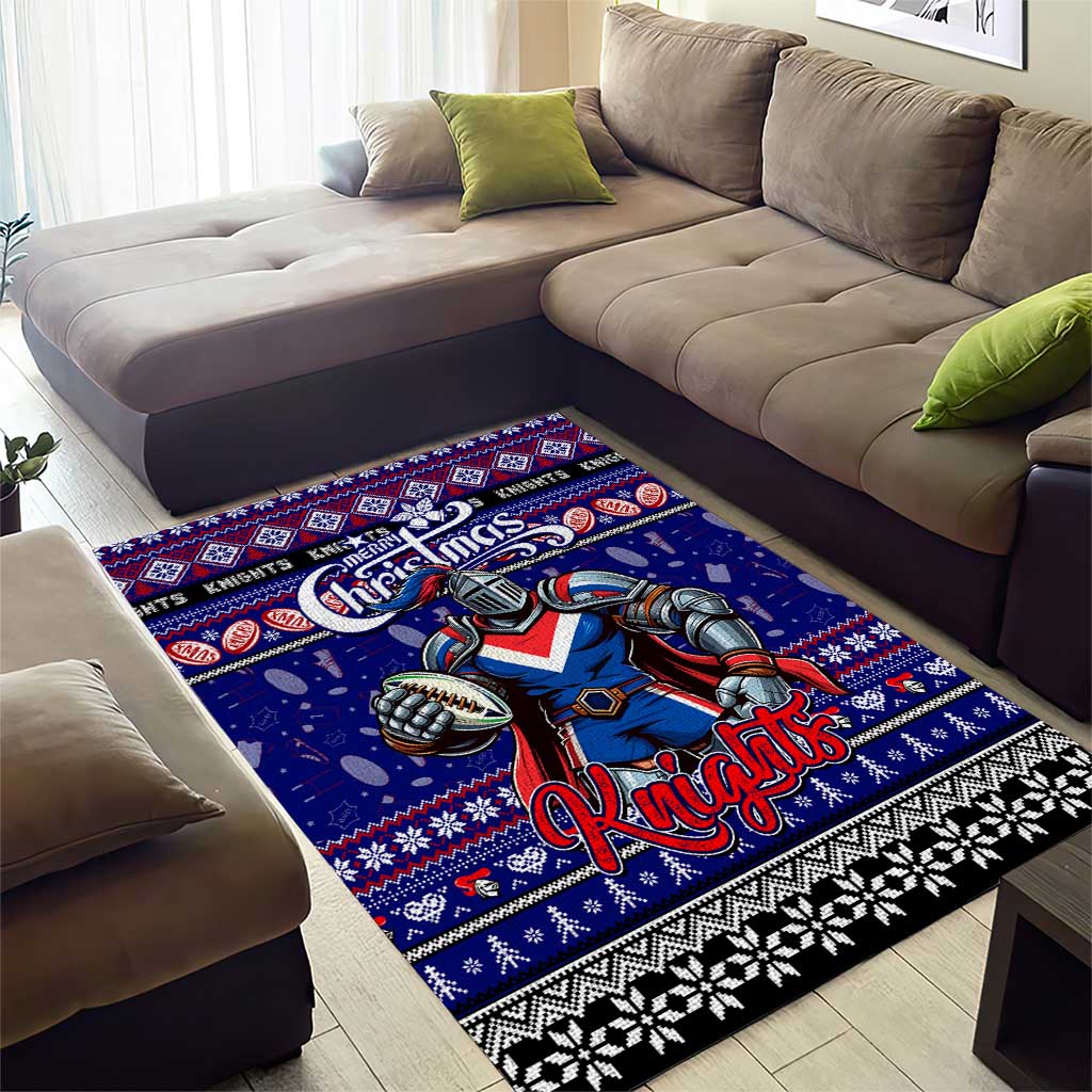 Knights Rugby Xmas Area Rug Australia NRL Mascot - Vibe Hoodie Shop