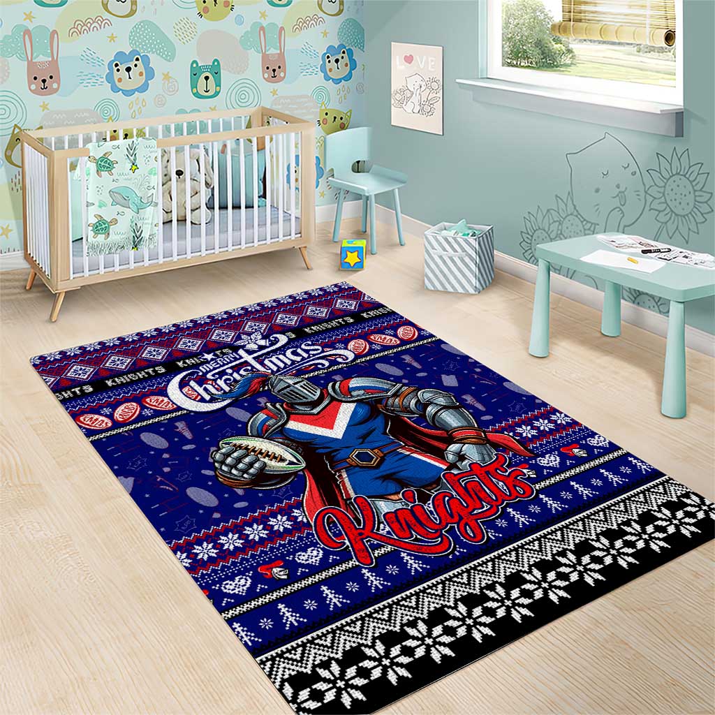 Knights Rugby Xmas Area Rug Australia NRL Mascot - Vibe Hoodie Shop