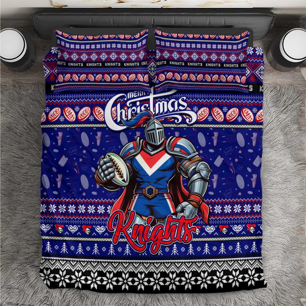 Knights Rugby Xmas Bedding Set Australia NRL Mascot - Vibe Hoodie Shop