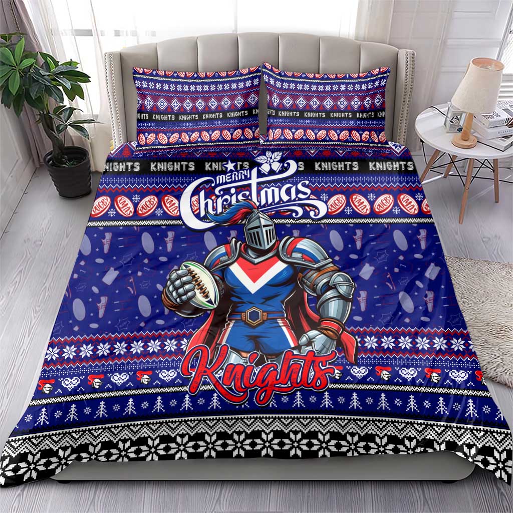 Knights Rugby Xmas Bedding Set Australia NRL Mascot - Vibe Hoodie Shop