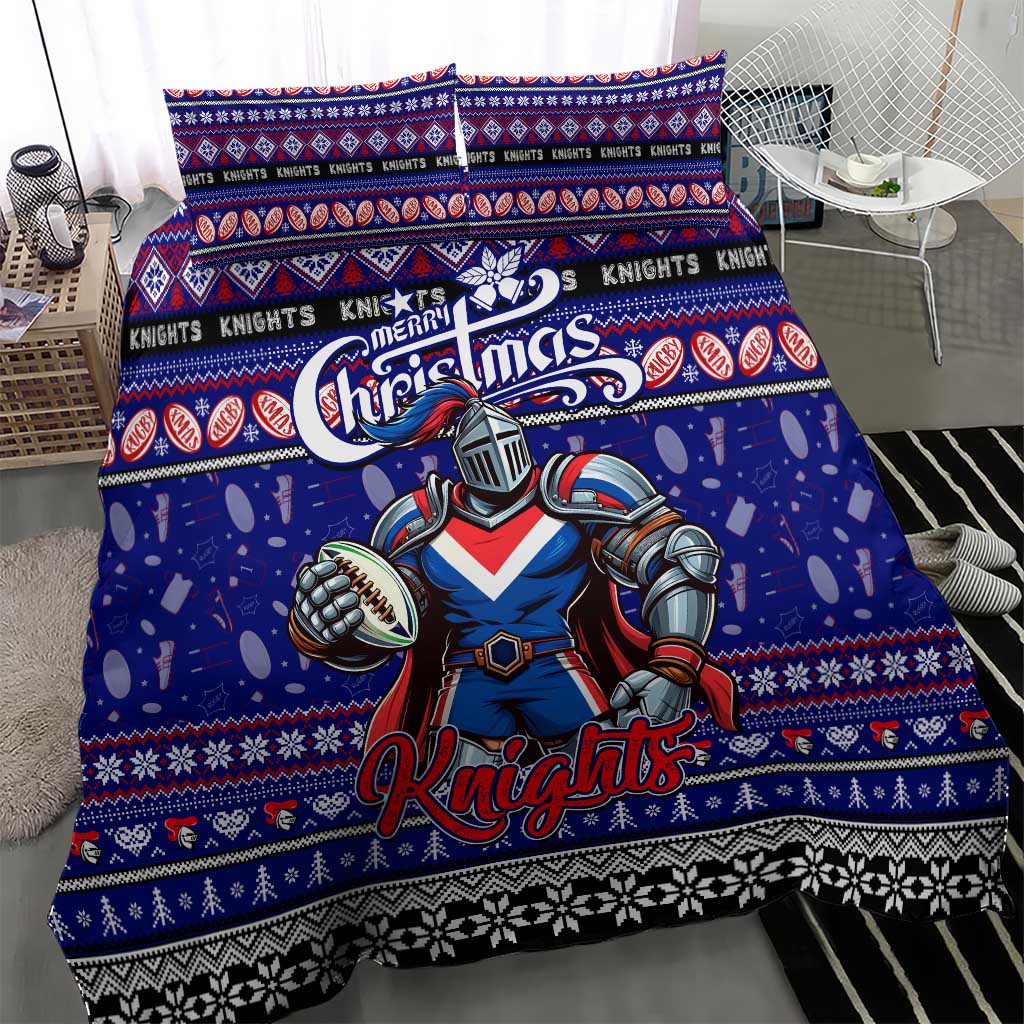 Knights Rugby Xmas Bedding Set Australia NRL Mascot - Vibe Hoodie Shop