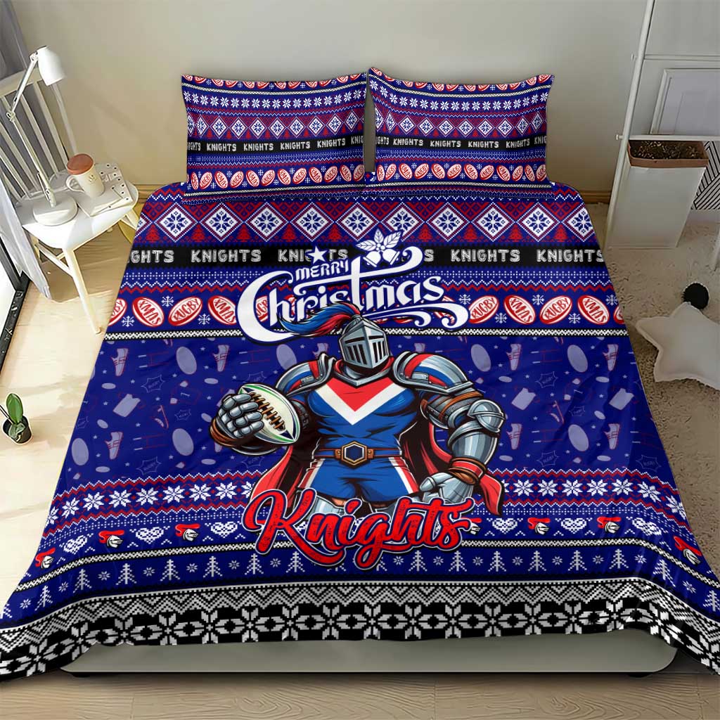 Knights Rugby Xmas Bedding Set Australia NRL Mascot - Vibe Hoodie Shop