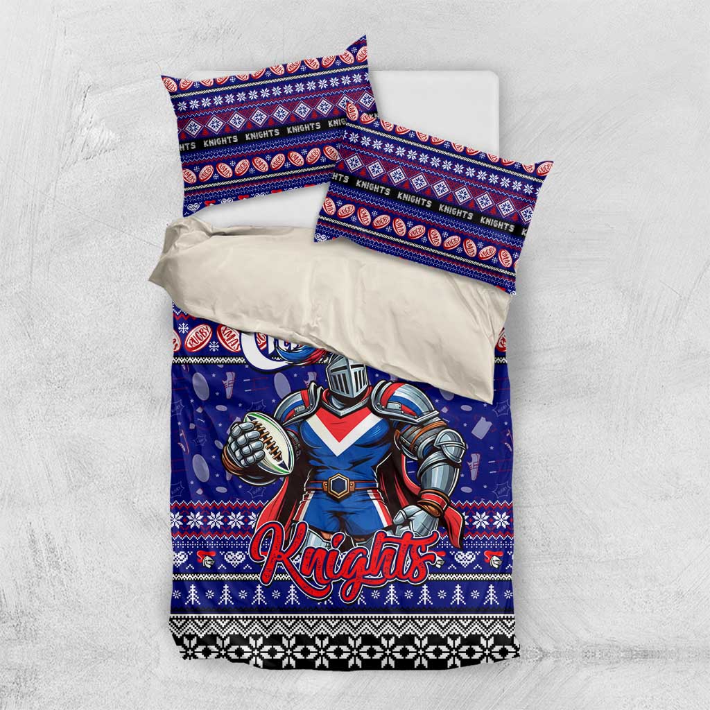 Knights Rugby Xmas Bedding Set Australia NRL Mascot - Vibe Hoodie Shop