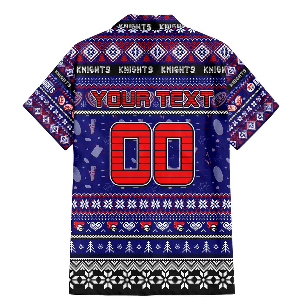 Personalized Knights Rugby Xmas Family Matching Mermaid Dress and Hawaiian Shirt Australia NRL Mascot