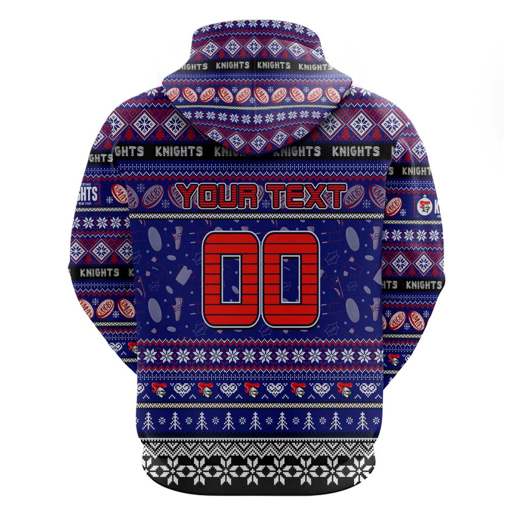 Personalized Knights Rugby Xmas Hoodie Australia NRL Mascot - Vibe Hoodie Shop