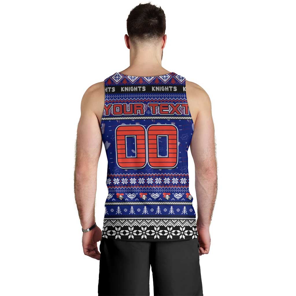 Personalized Knights Rugby Xmas Men Tank Top Australia NRL Mascot - Vibe Hoodie Shop