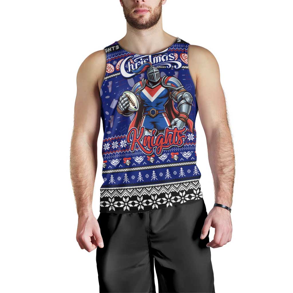 Personalized Knights Rugby Xmas Men Tank Top Australia NRL Mascot - Vibe Hoodie Shop