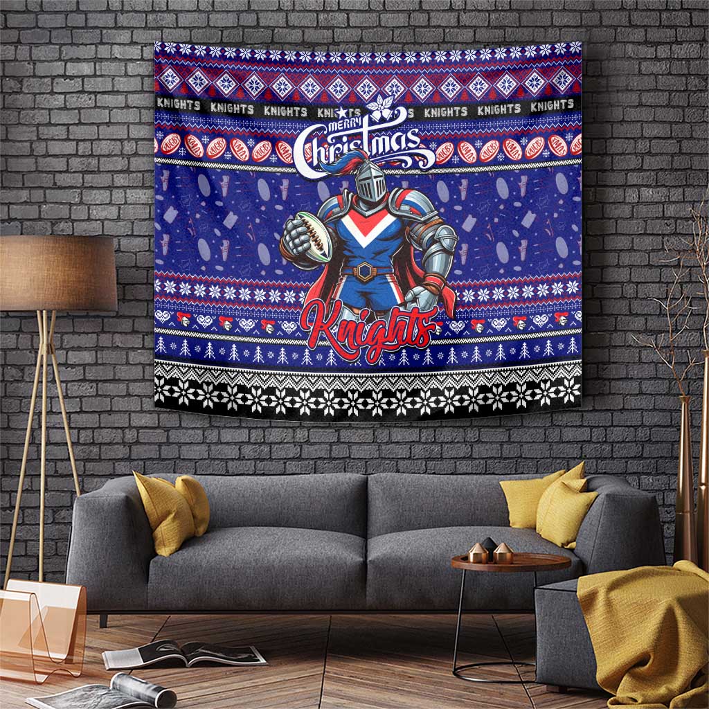 Knights Rugby Xmas Tapestry Australia NRL Mascot - Vibe Hoodie Shop