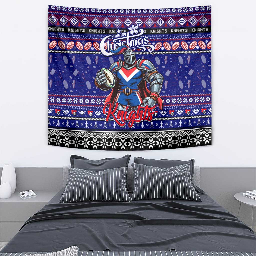 Knights Rugby Xmas Tapestry Australia NRL Mascot - Vibe Hoodie Shop