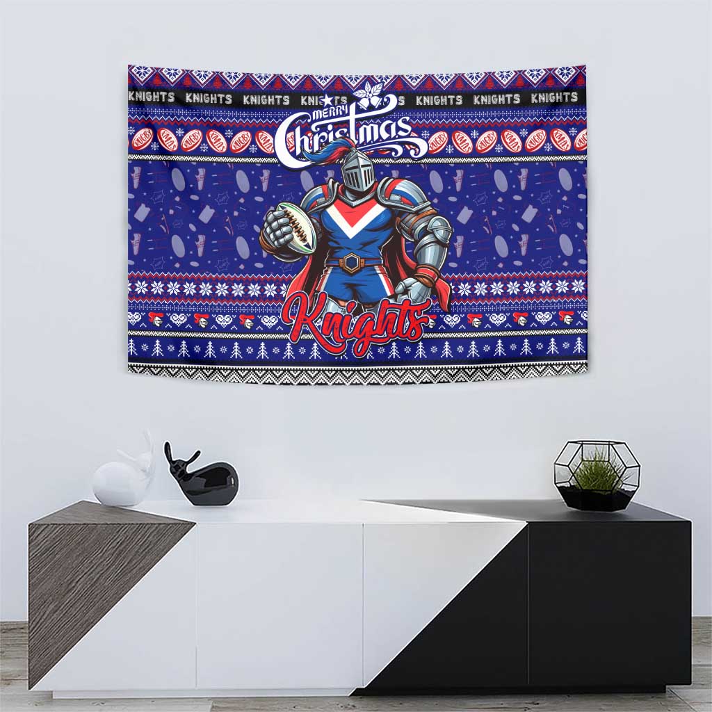 Knights Rugby Xmas Tapestry Australia NRL Mascot - Vibe Hoodie Shop