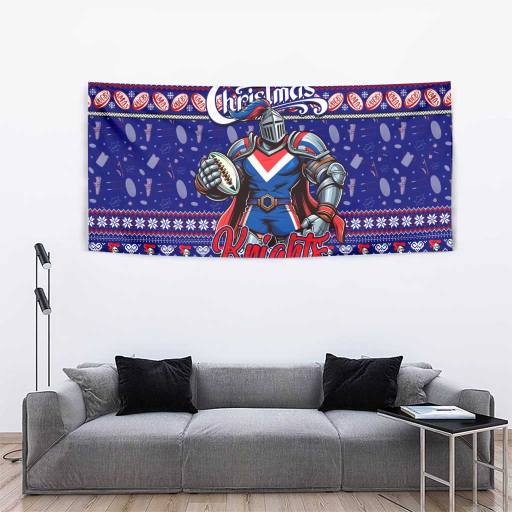 Knights Rugby Xmas Tapestry Australia NRL Mascot - Vibe Hoodie Shop