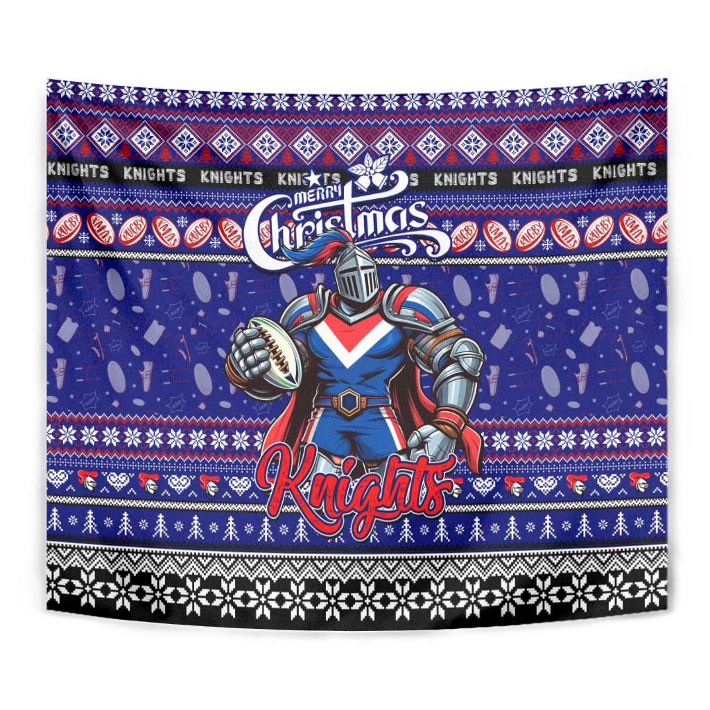 Knights Rugby Xmas Tapestry Australia NRL Mascot - Vibe Hoodie Shop