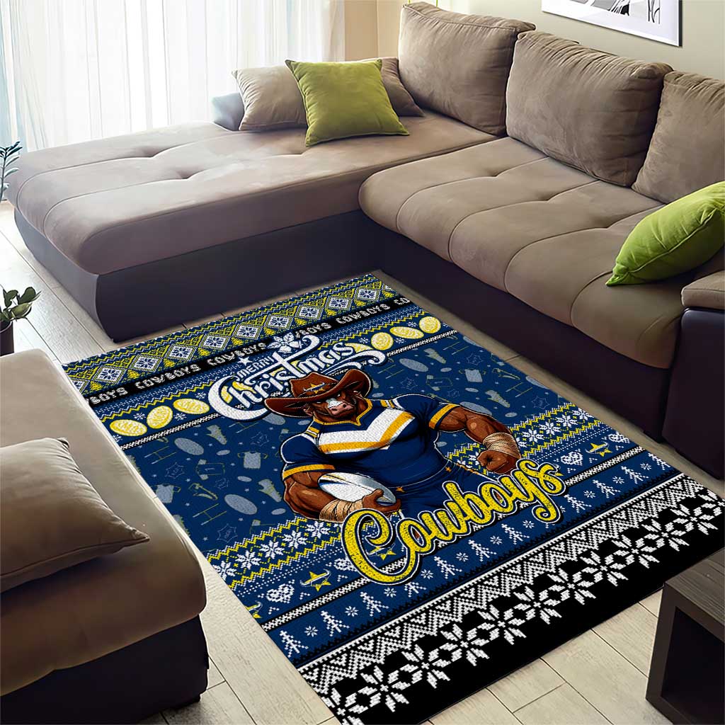 Cowboys Rugby Xmas Area Rug Australia NRL Mascot - Vibe Hoodie Shop