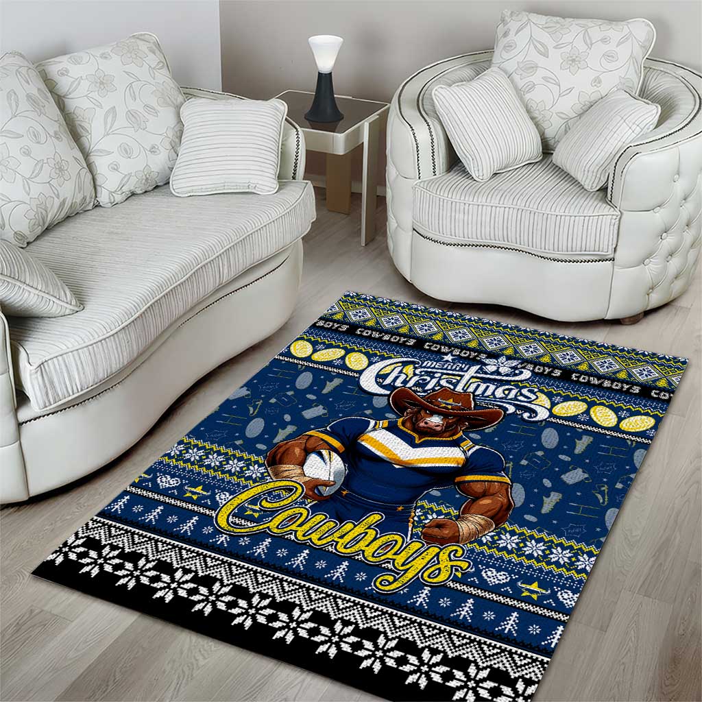 Cowboys Rugby Xmas Area Rug Australia NRL Mascot - Vibe Hoodie Shop