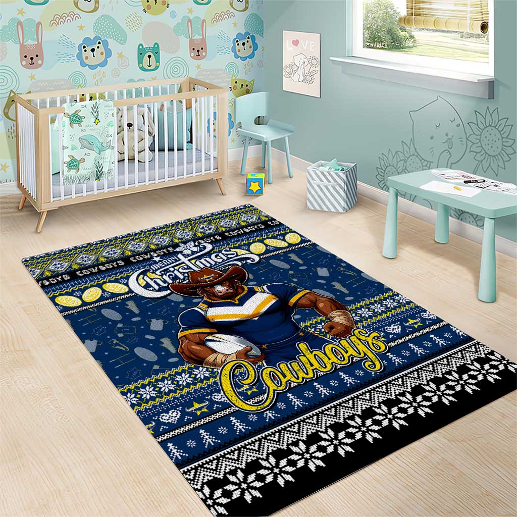 Cowboys Rugby Xmas Area Rug Australia NRL Mascot - Vibe Hoodie Shop