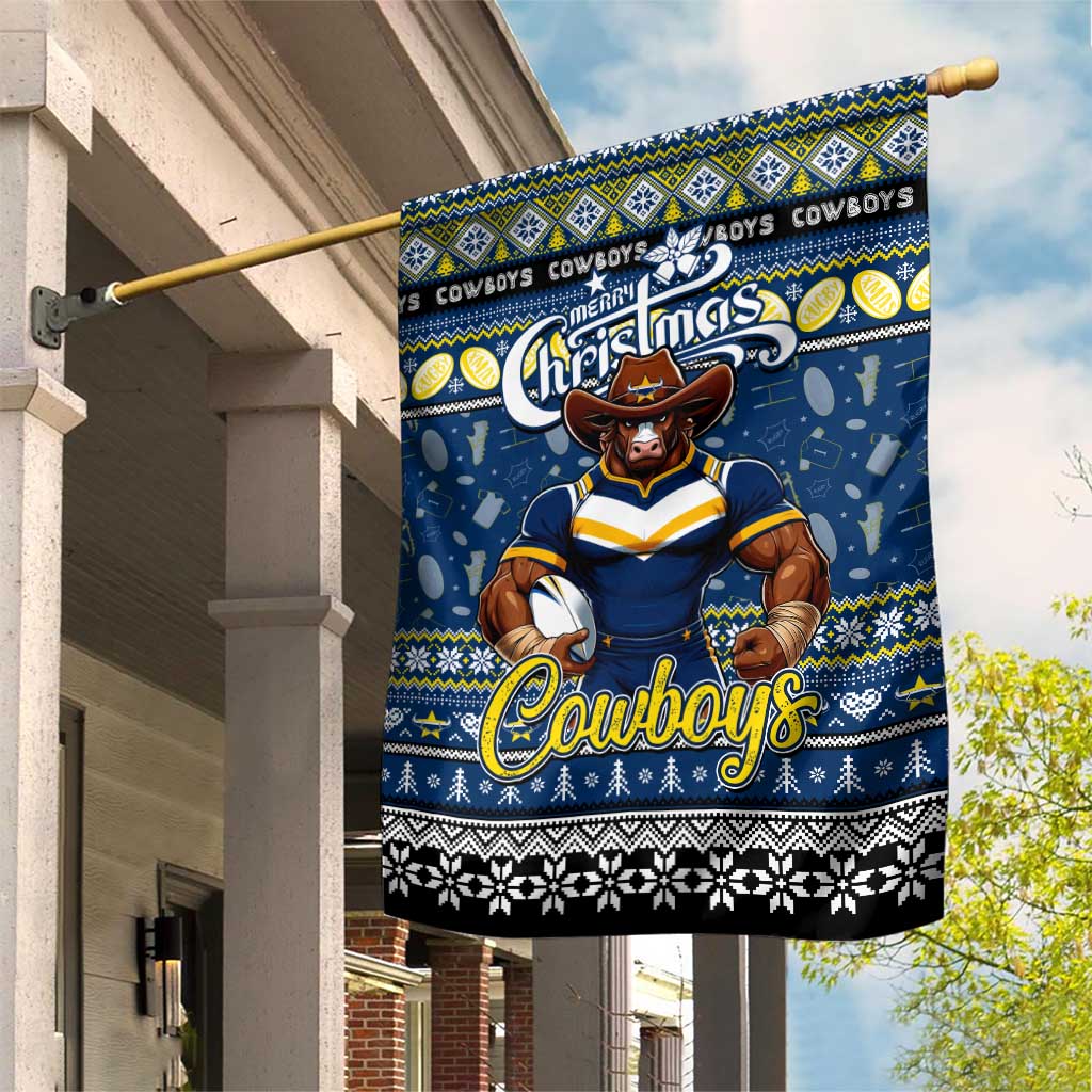 Cowboys Rugby Xmas Garden Flag Australia NRL Mascot - Vibe Hoodie Shop