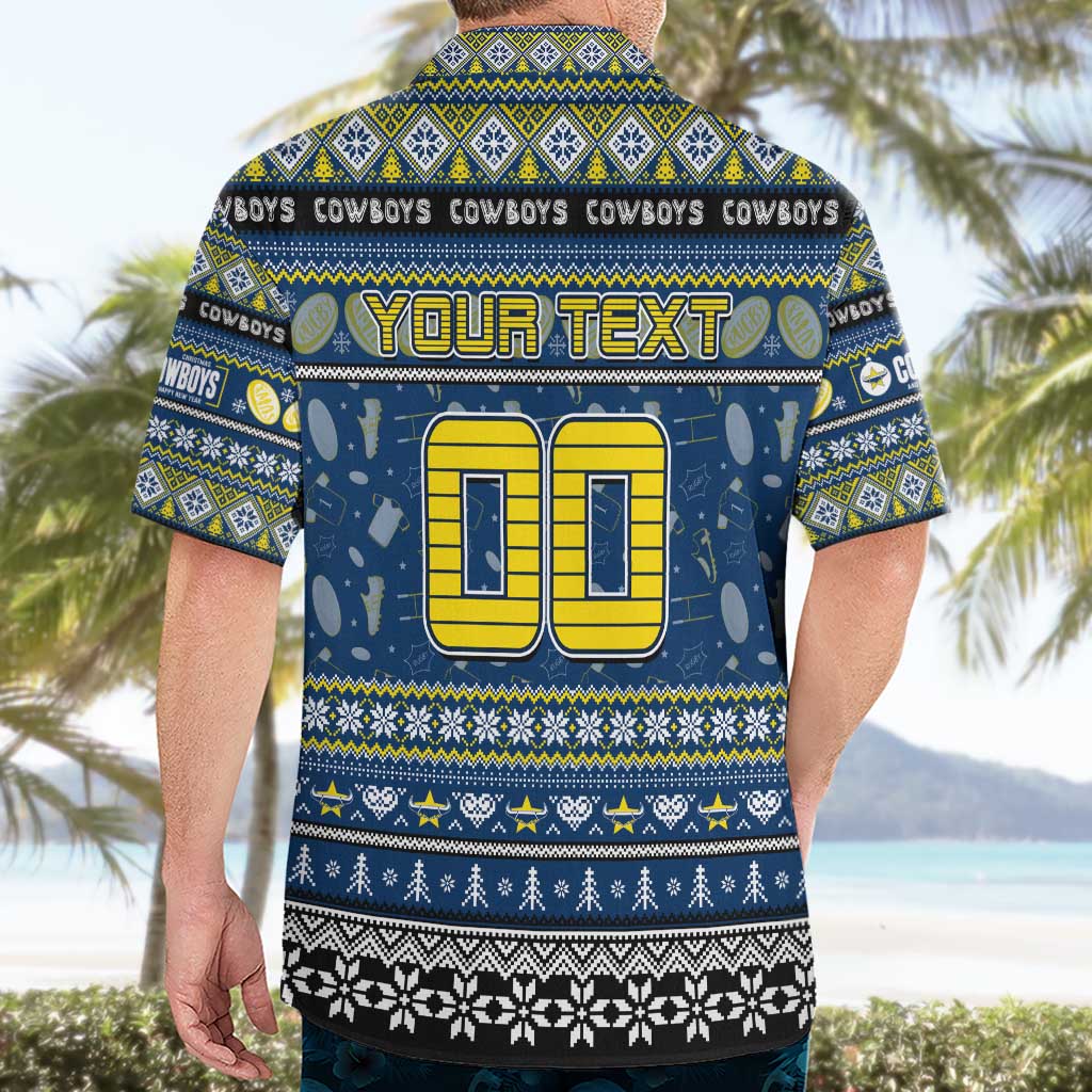 Personalized Cowboys Rugby Xmas Hawaiian Shirt Australia NRL Mascot - Vibe Hoodie Shop