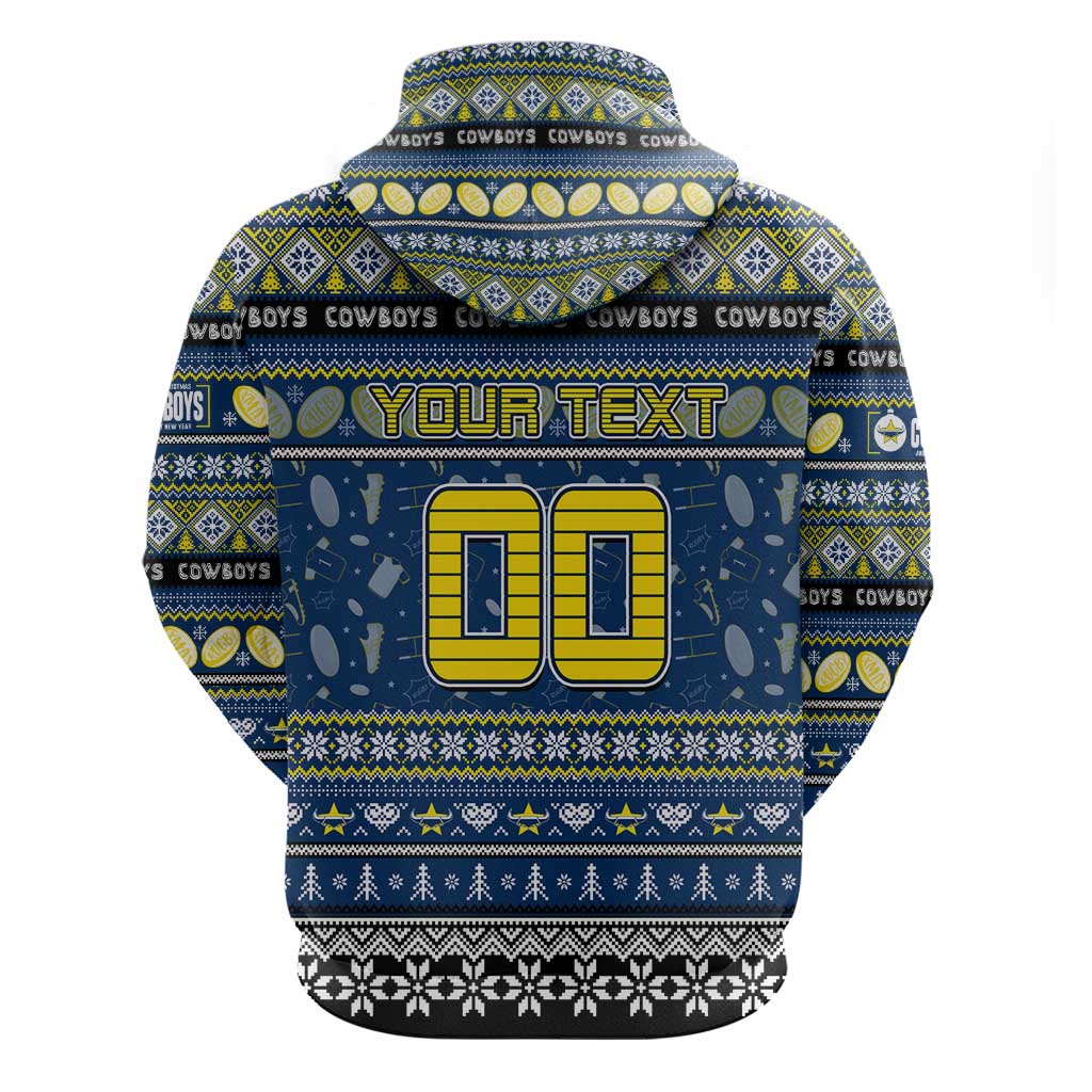 Personalized Cowboys Rugby Xmas Hoodie Australia NRL Mascot - Vibe Hoodie Shop