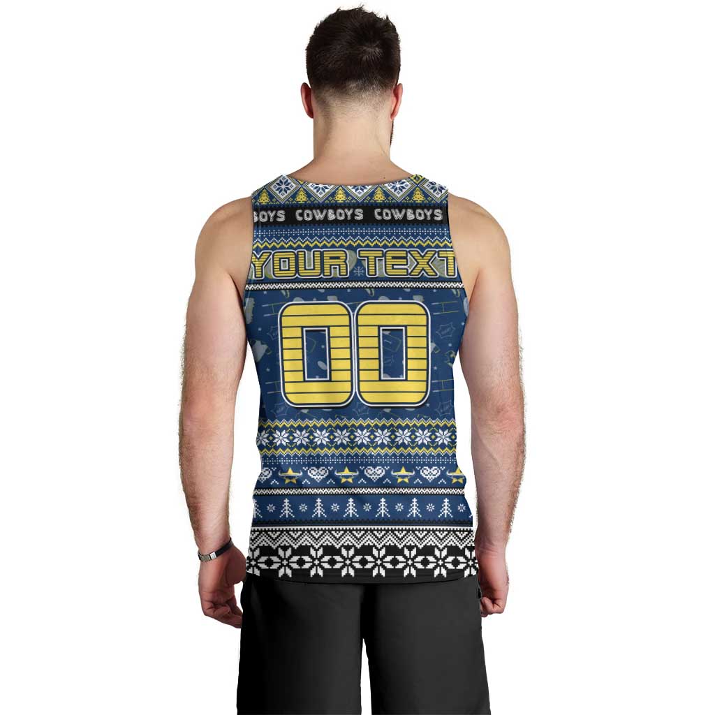 Personalized Cowboys Rugby Xmas Men Tank Top Australia NRL Mascot - Vibe Hoodie Shop