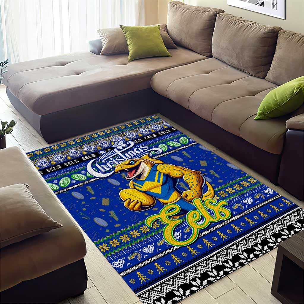 Eels Rugby Xmas Area Rug Australia NRL Mascot - Vibe Hoodie Shop