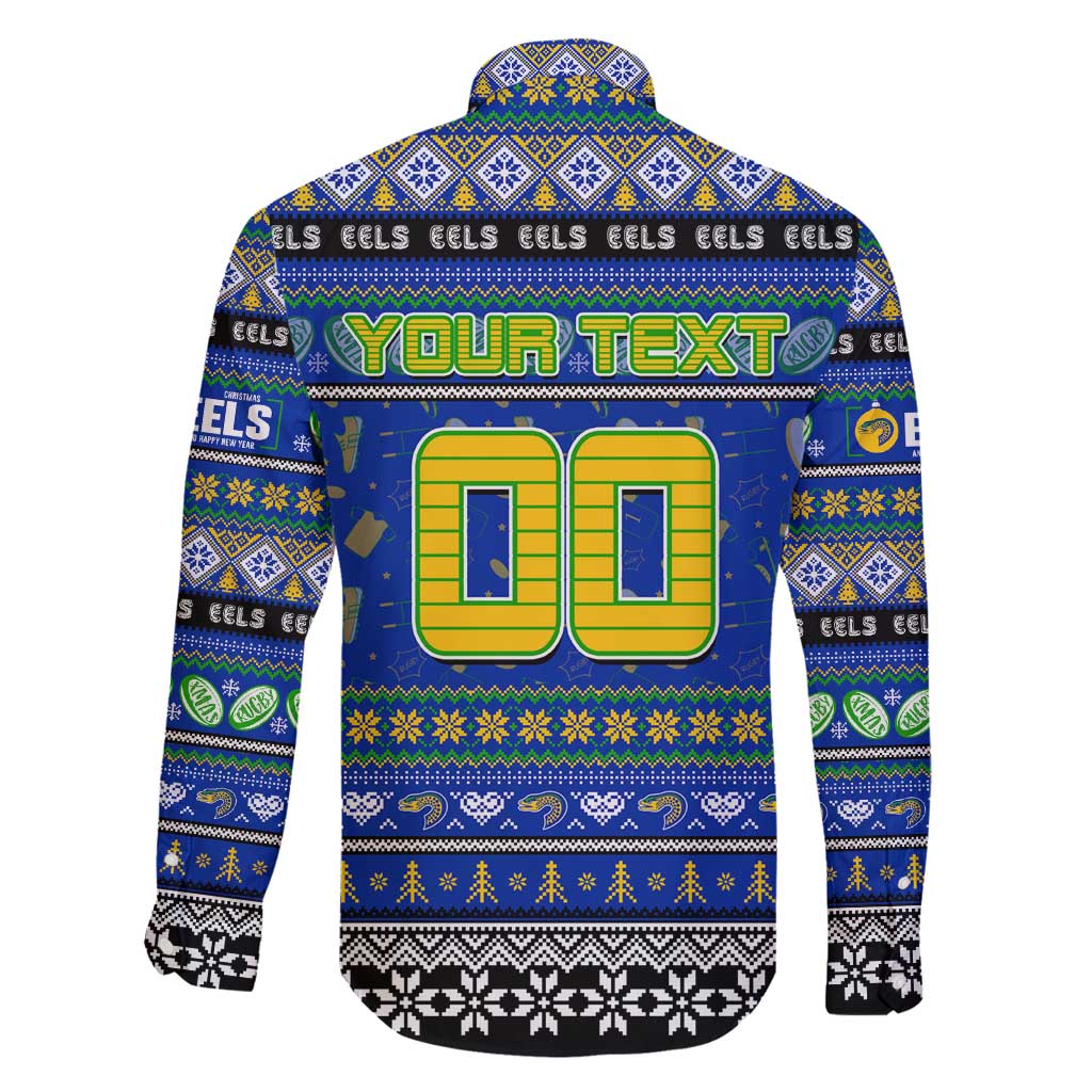Personalized Eels Rugby Xmas Family Matching Mermaid Dress and Hawaiian Shirt Australia NRL Mascot
